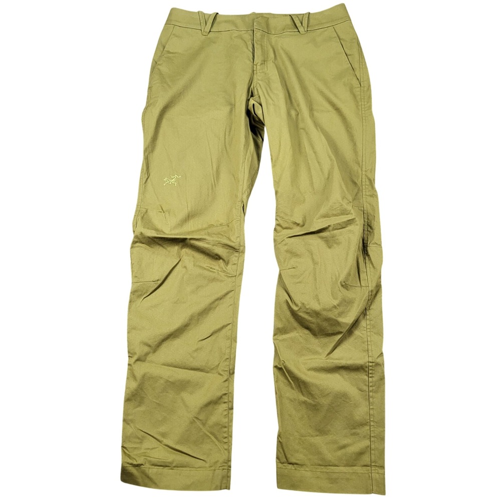 Arc'teryx Women's A2B Chino Pant Trim Fit Olive Green Cotton Blend Size 10